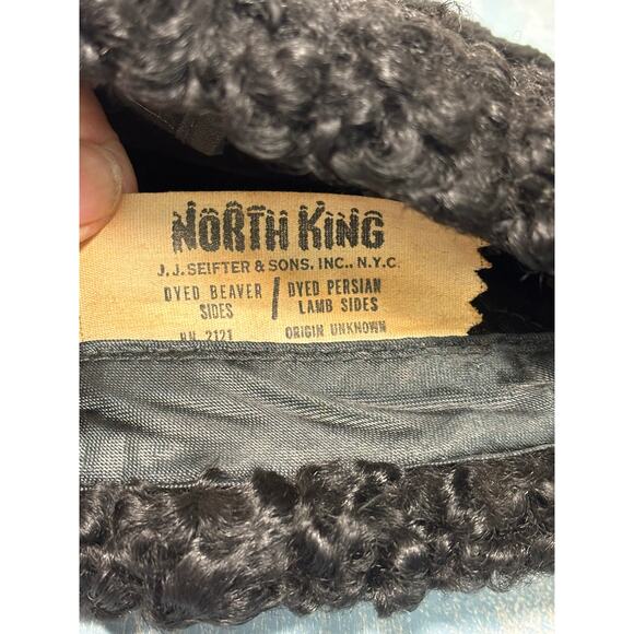 Vtg North King J.J. Seifter NYC Fur Hat Dyed Beaver & Persian Lamb Black Cossack main image 12